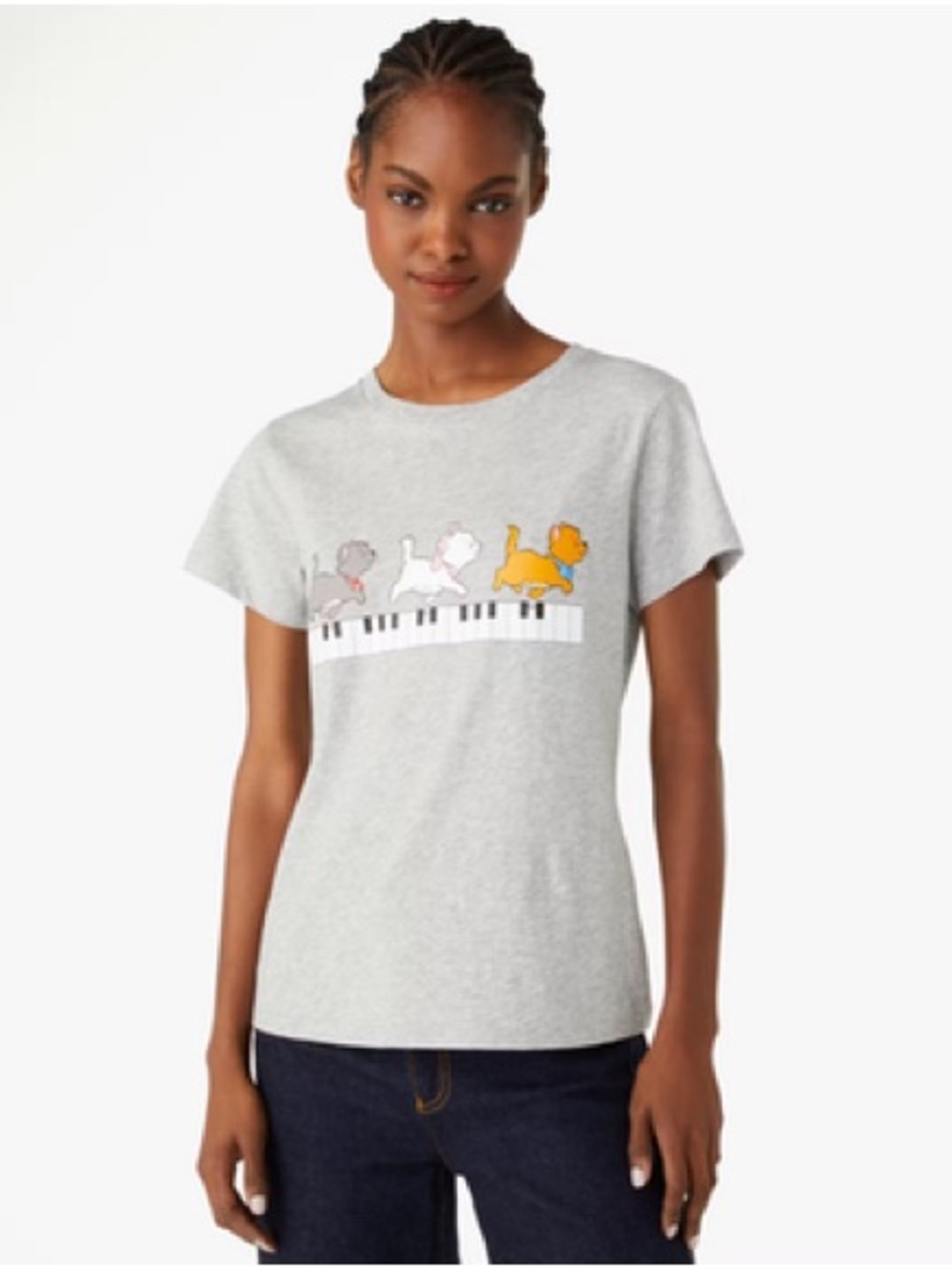 kate spade Gray Aristocats Short Sleeve Tee